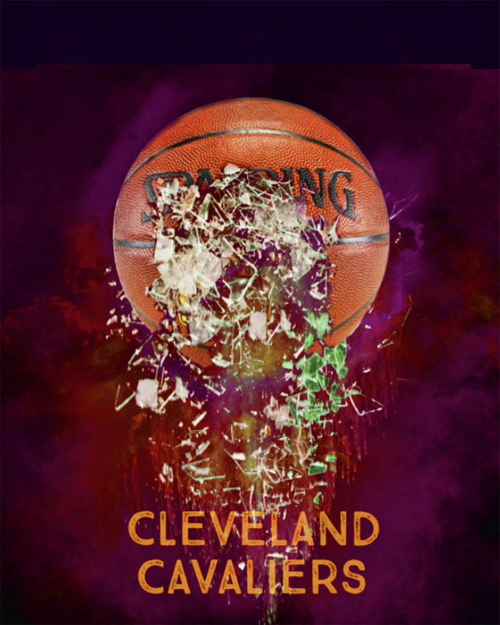 Cleveland Cavaliers Shattered Basketball Digital Art