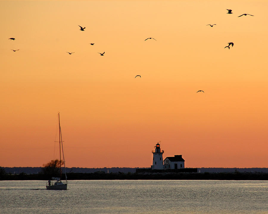 Cleveland Harbor Sunset Photograph by Jon Holiday