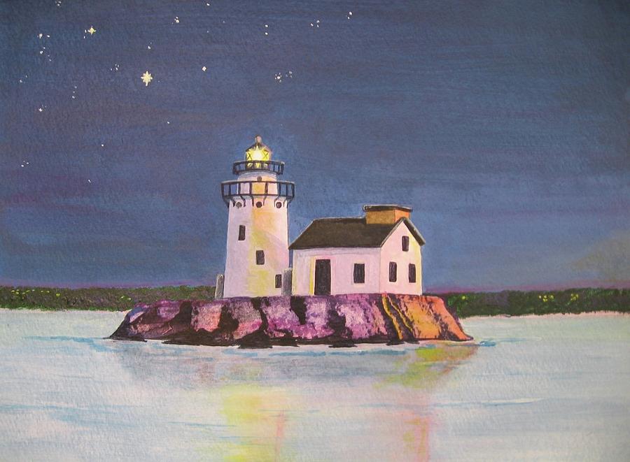 Cleveland Painting - Cleveland Harbor West Pierhead Lighthouse by CB Woodling