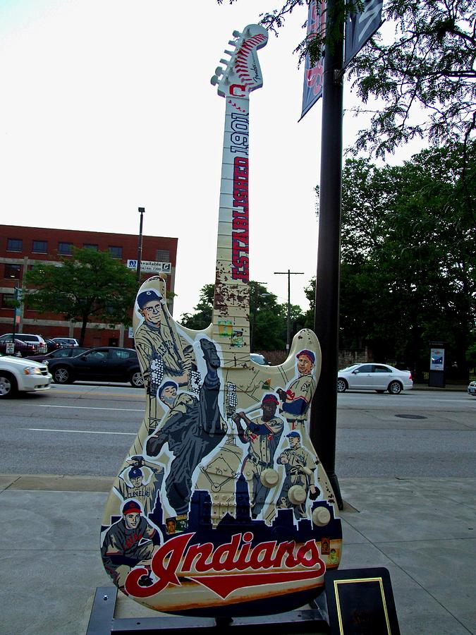 Cleveland Indians Guitar Photograph by Michiale Schneider