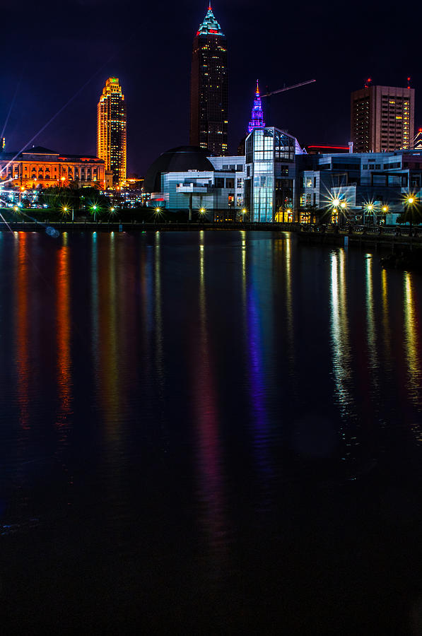 Cleveland Nightly Reflections Photograph by Stewart Helberg