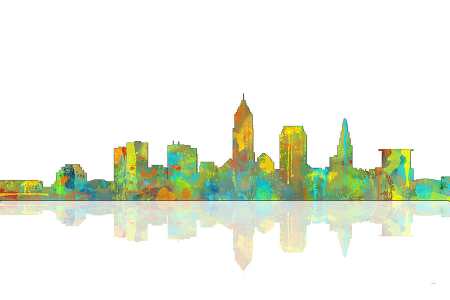 Cleveland Ohio Skyline Digital Art by Marlene Watson