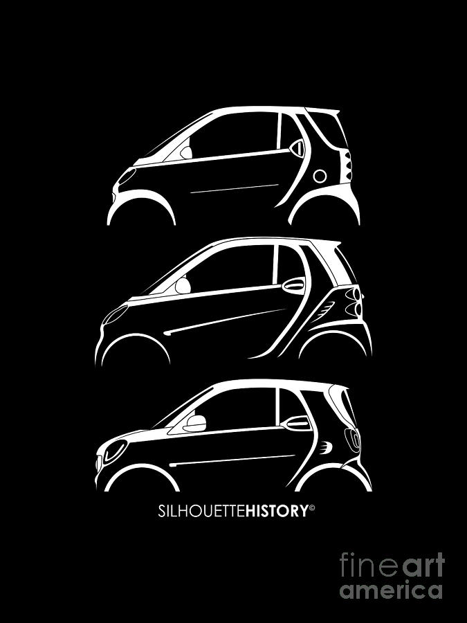 Car Digital Art - Clever Coupe SilhouetteHistory by Gabor Vida
