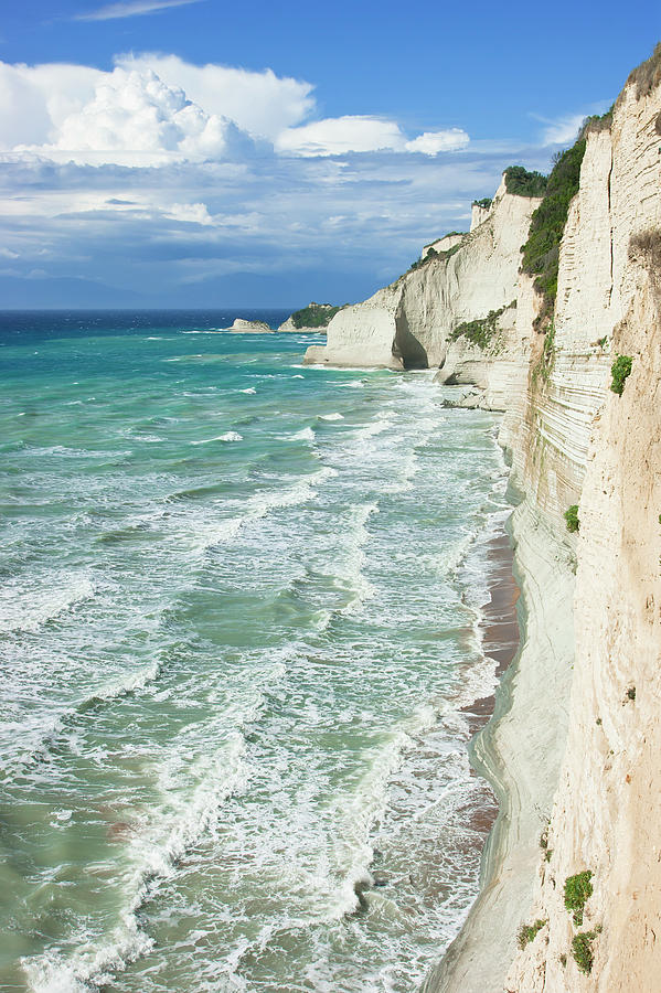 Cliff and sea Photograph by Anna Kluba