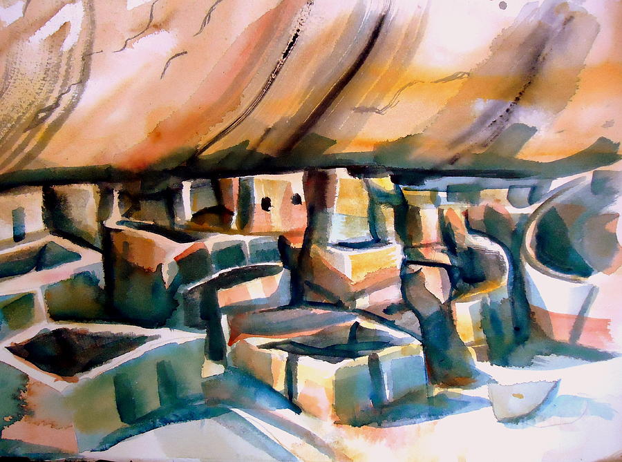 Cliff Dwellings Painting by Steven Holder