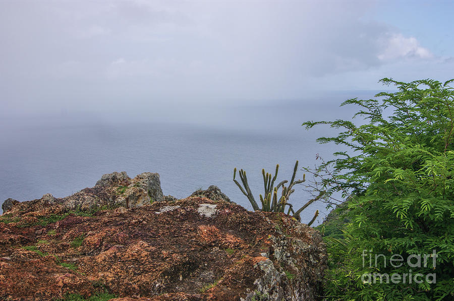 Cliff Edge And Ocean View At Shirley Heights In Antigua  Photograph by Olga Hamilton
