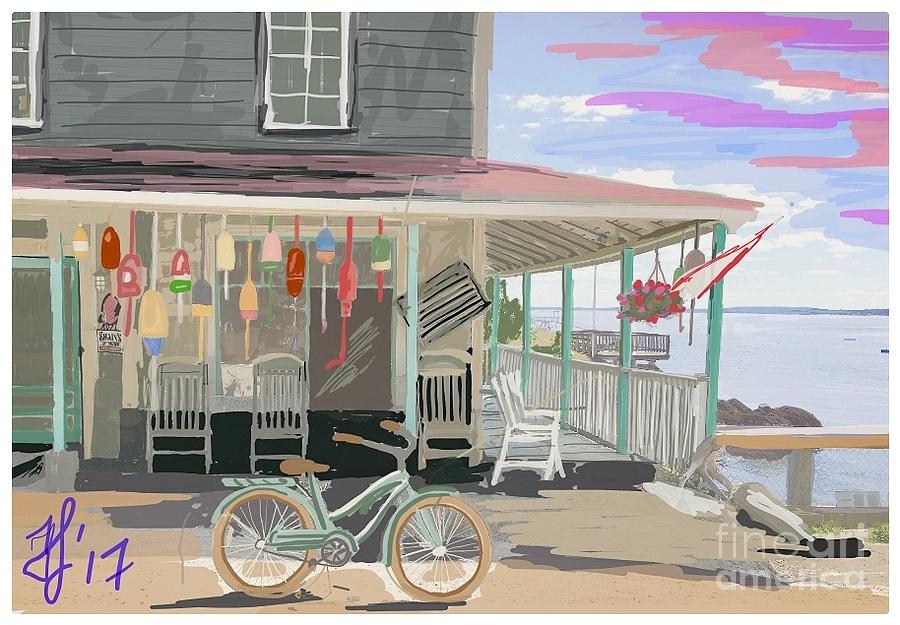 Cliff Island Store 2017 Painting by Francois Lamothe