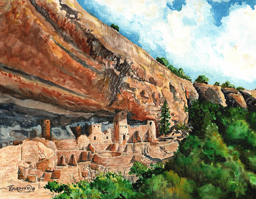 Cliff Palace Mesa Verde Painting by Timithy L Gordon