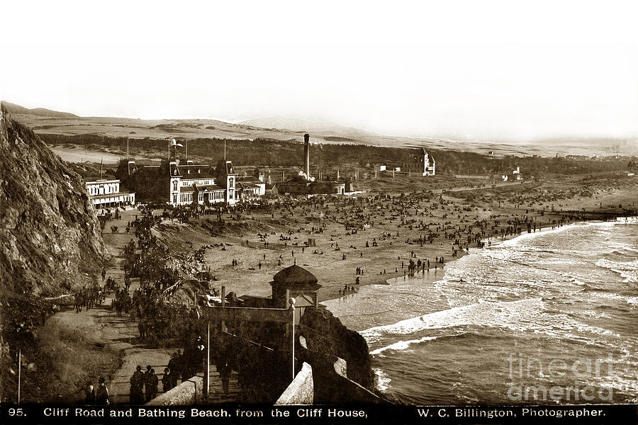 San Francisco Photograph - Cliff Road and Bathing Beach from the Cliff House circa 1895 by Monterey County Historical Society