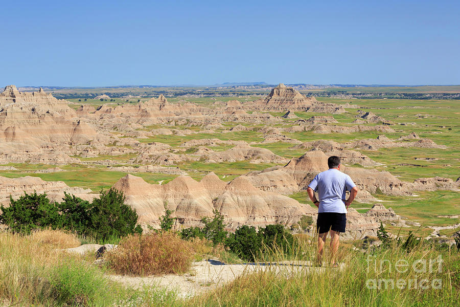 Cliff Shelf Trail viewpoint in Badlands National Park Photograph by Louise Heusinkveld