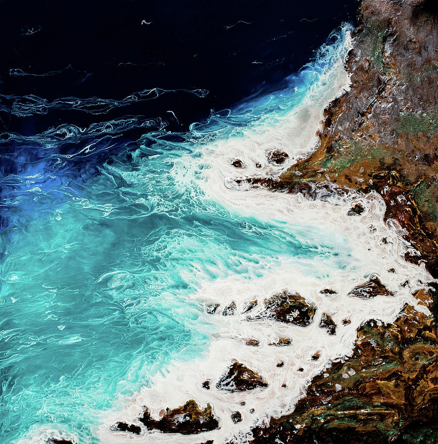 Ocean Painting - Cliff Side by Kristen Kutay