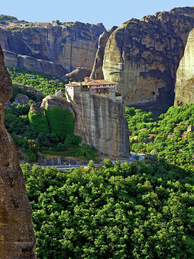 Cliff Top Meteora Monastery Photograph by Sally Weigand
