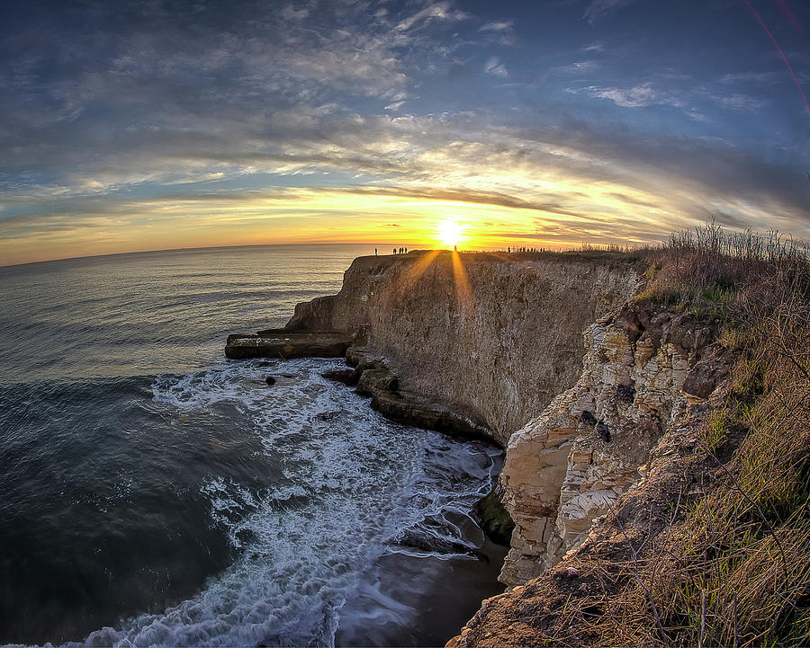 Cliff Walkers at Sunset Photograph by Morgan Wright