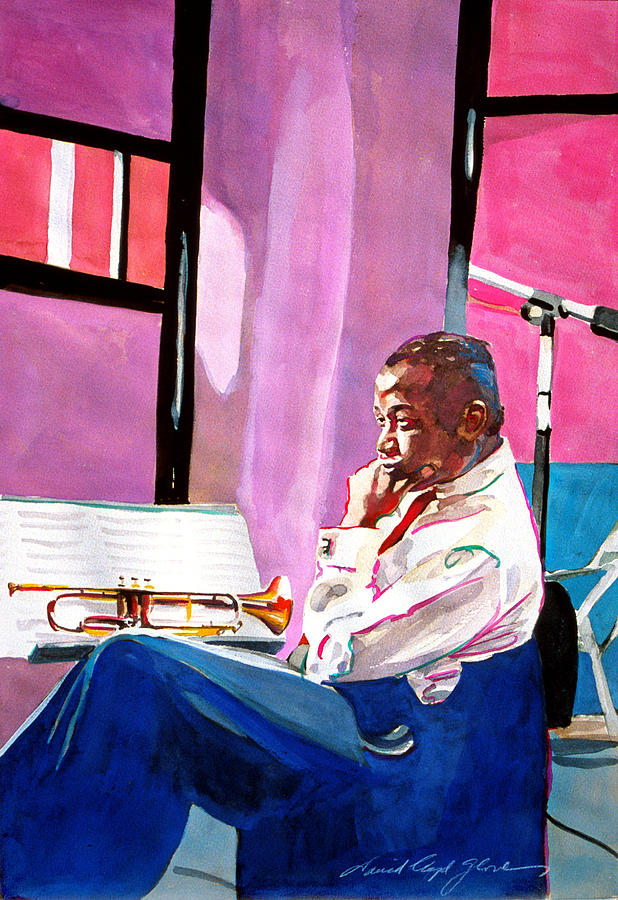 Clifford Brown studio recording Painting by David Lloyd Glover