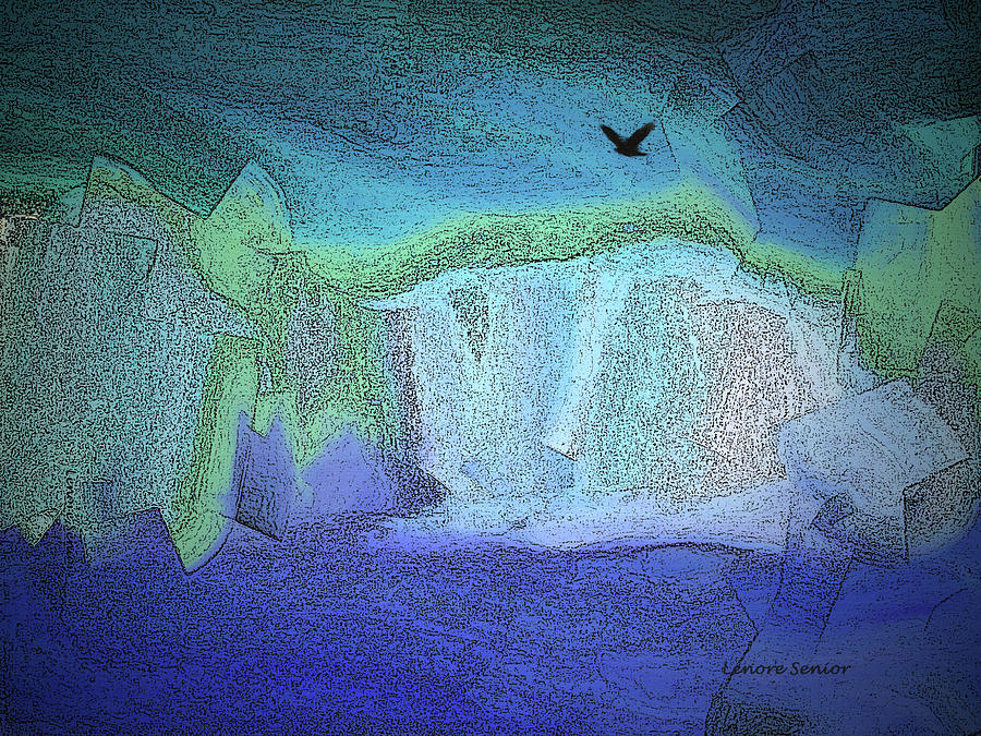 Cliffs at the Sea Mixed Media by Lenore Senior
