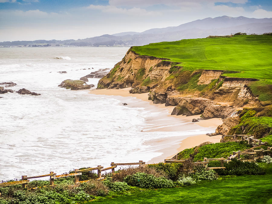 Download The Cliffs At Half Moon Bay Photograph by Robin Zygelman