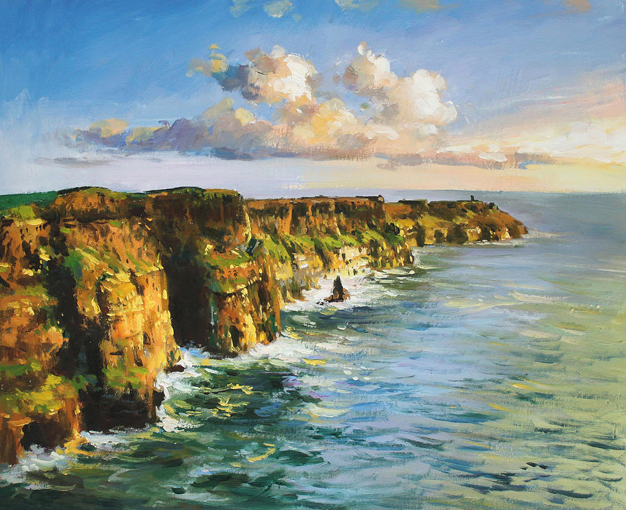Cliffs of Mohar 2 Painting by Conor McGuire