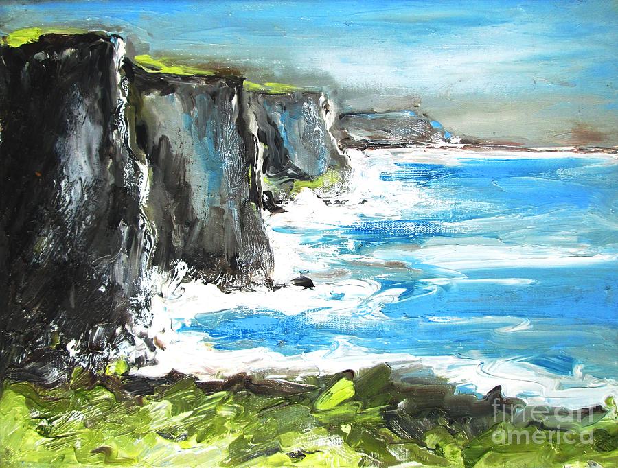 Painting of Cliffs of moher county clare ireland  Painting by Mary Cahalan Lee - aka PIXI