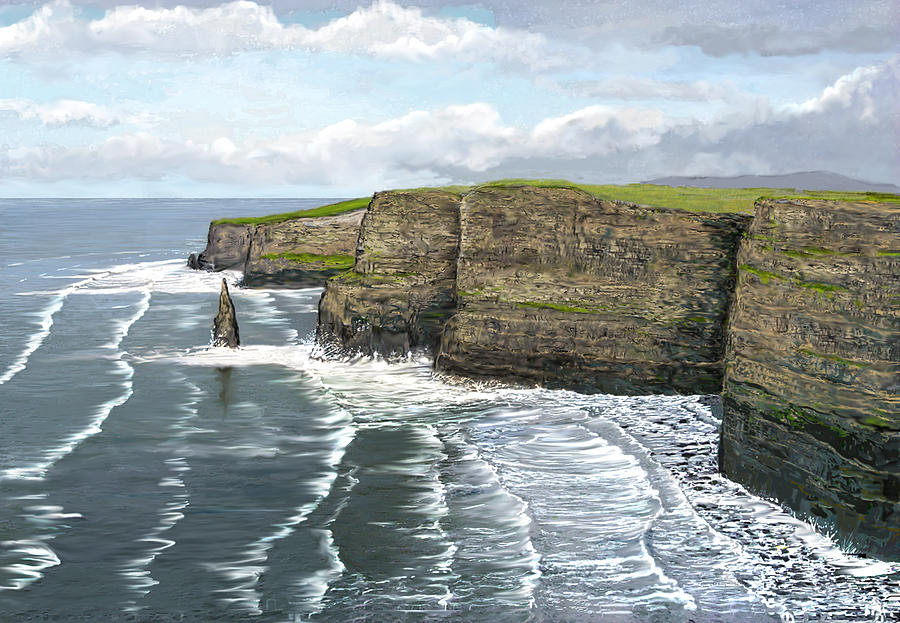 Cliffs of Moher Digital Art by David O Reilly - Fine Art America