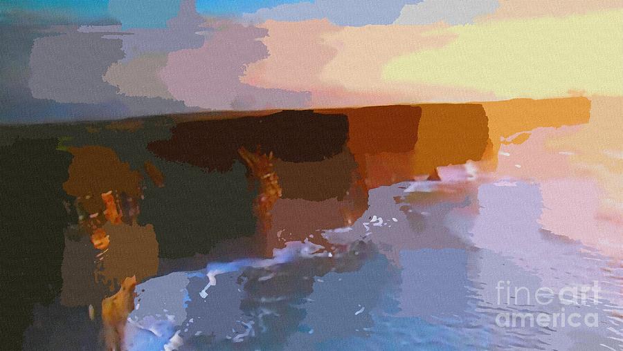 Cliffs Of Moher Artprint  County Clare Ireland  Painting by Mary Cahalan Lee - aka PIXI
