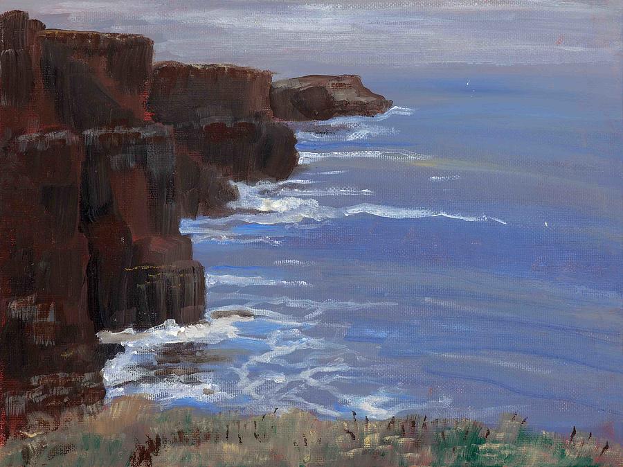 Seascape Painting - Cliffs of Mohr by Cathy France