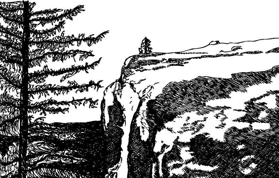 Cliffside Drawing by Karl Addison