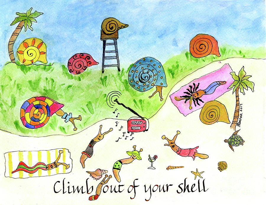 Climb Out of Your Shell Painting by Paula Joy Welter