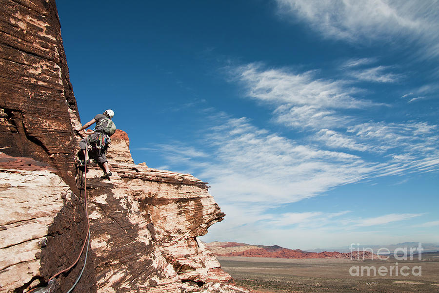 Climbing at Red Rocks Photograph by Olivier Steiner