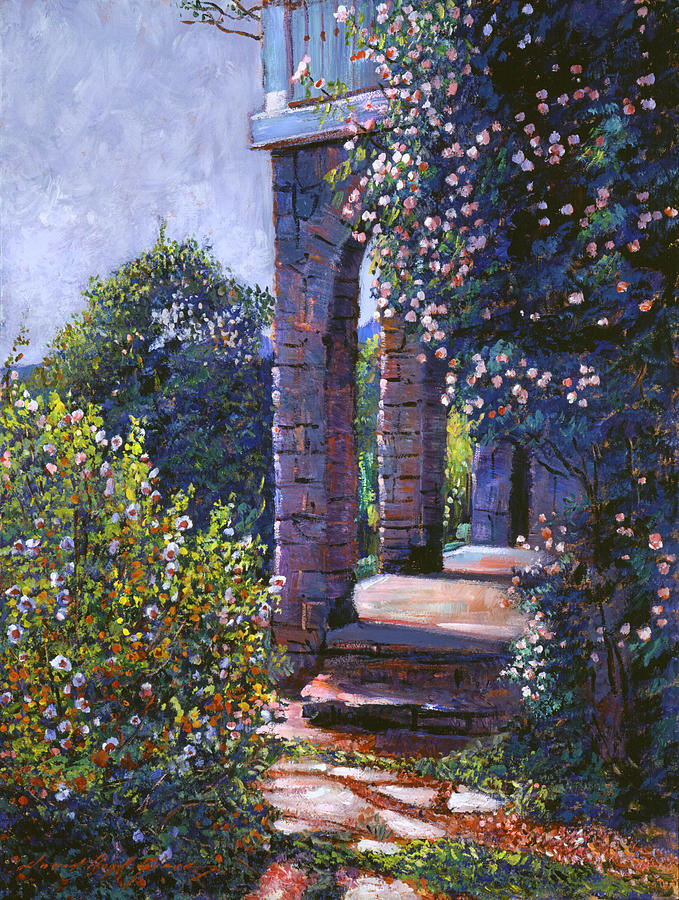 Climbing Roses Painting by David Lloyd Glover