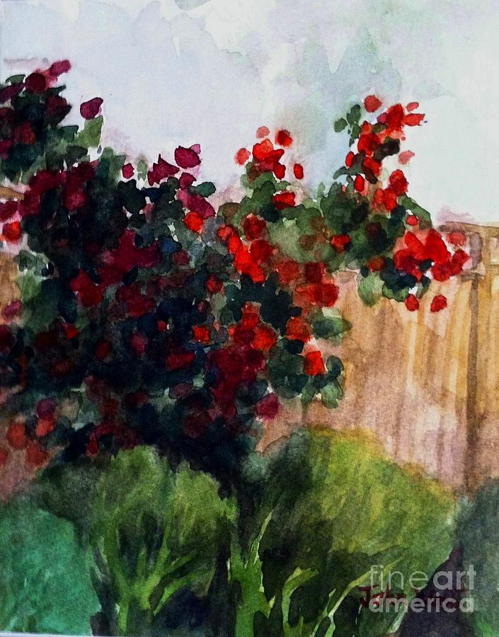 Climbing Rose Bush Painting by John West