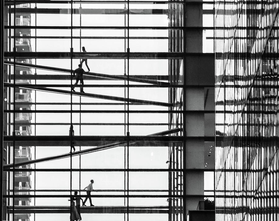 Climbing the Corporate Ladder - Comcast Center in Black and Whit Photograph by Bill Cannon