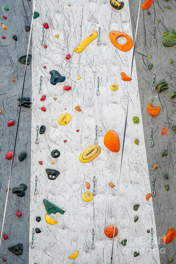 Climbing Wall Showing a Wide Variety of Handholds  Photograph by Bryan Mullennix