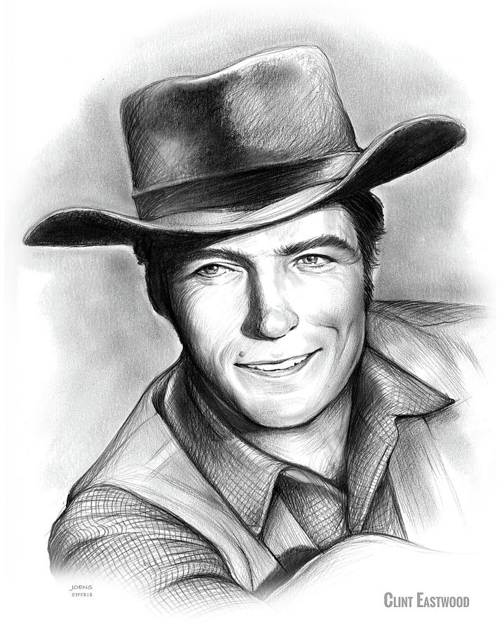Clint Eastwood 03FEB18 Drawing by Greg Joens