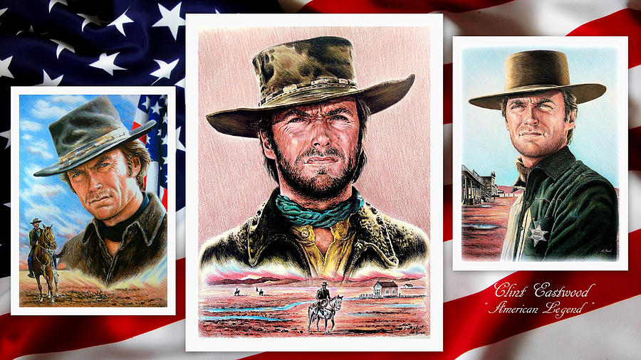Clint Eastwood American Legend 2nd ver Painting by Andrew Read
