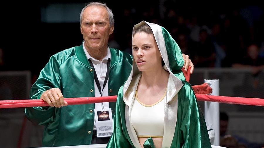 Clint Eastwood and Hillary Swank Million Dollar Baby publicity photo 2004 Photograph by David Lee Guss
