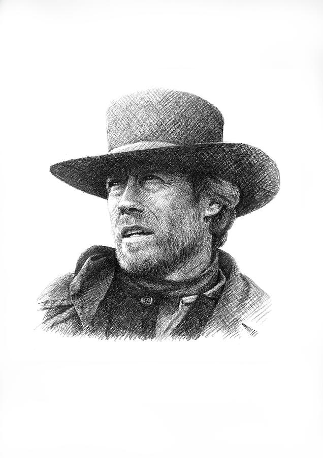 Clint Eastwood Drawing by Jason Reisig