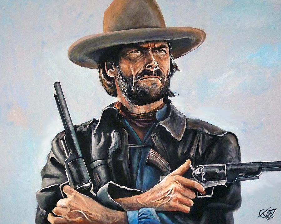 Clint Eastwood  Painting by Tom Carlton