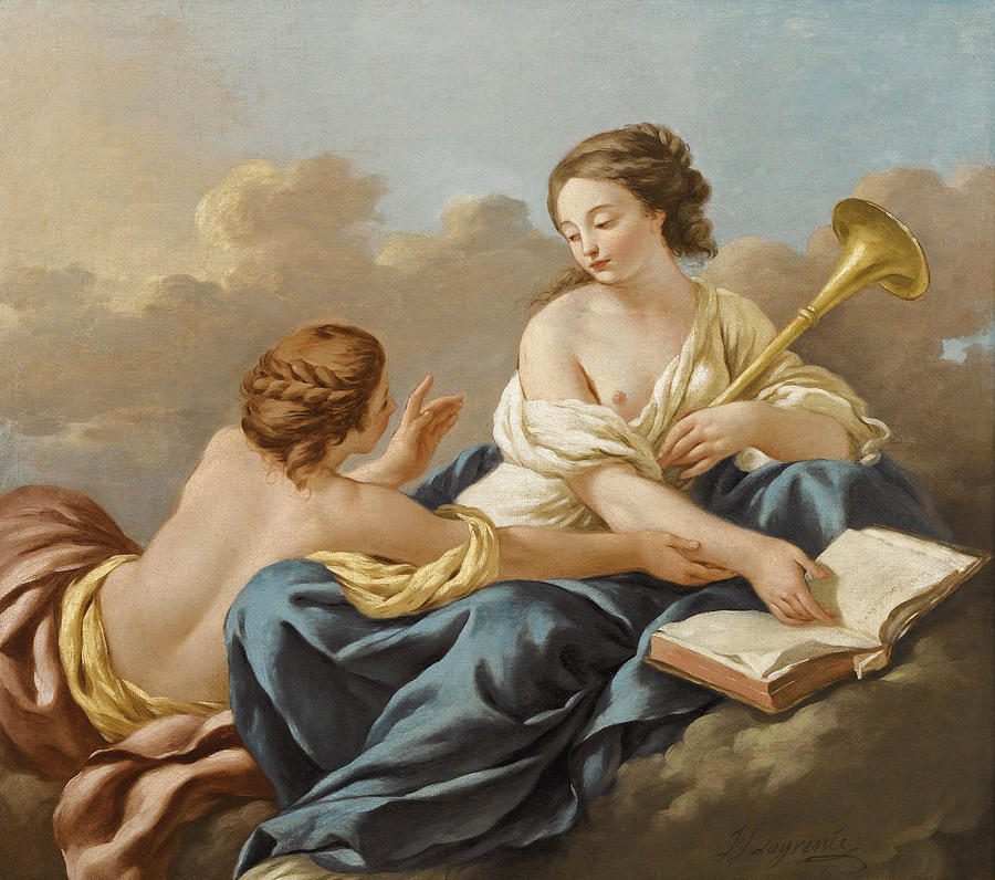 Clio Painting by Jean-Jacques Lagrenee