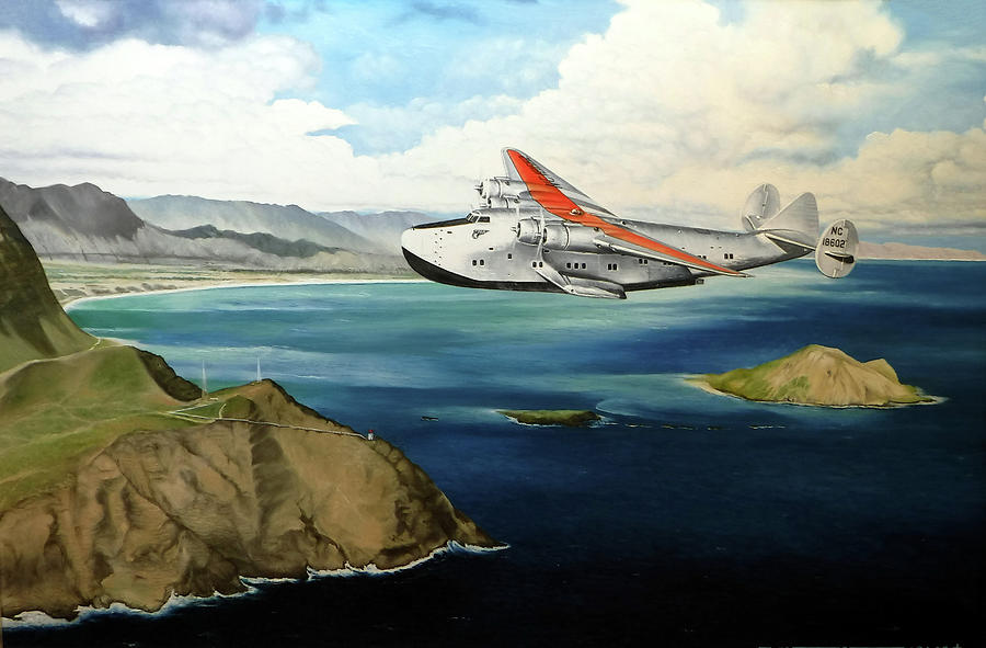 Clipper Painting - Clipper at the Makapuu Light by Marcus Stewart Clipper Painting - Clipper at the Makapuu Light by Marcus Stewart