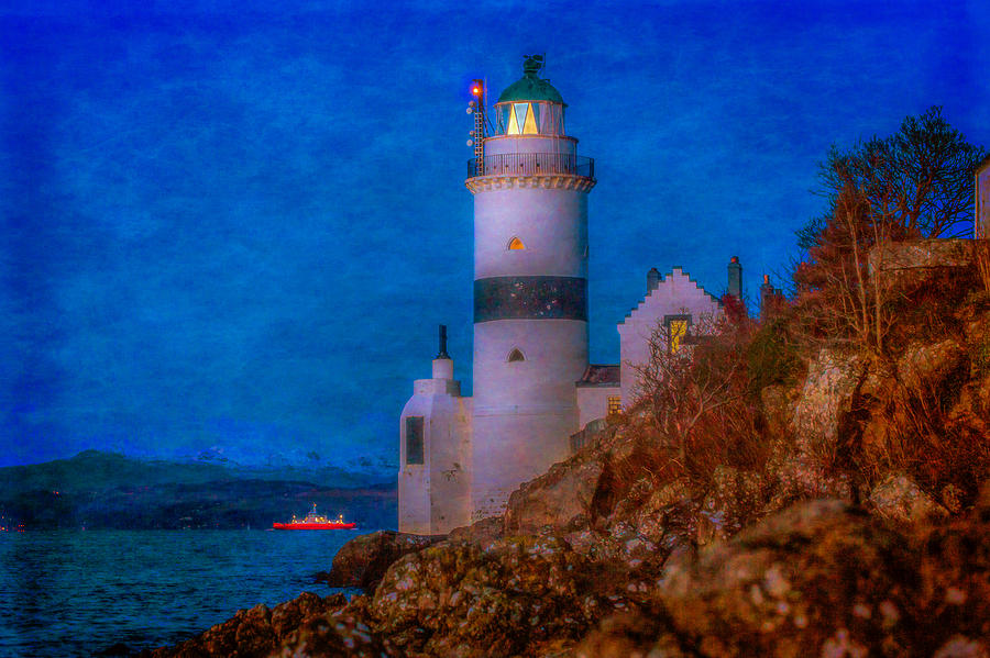 Cloch Lighthouse Gourock With Texture Photograph by Tylie Duff