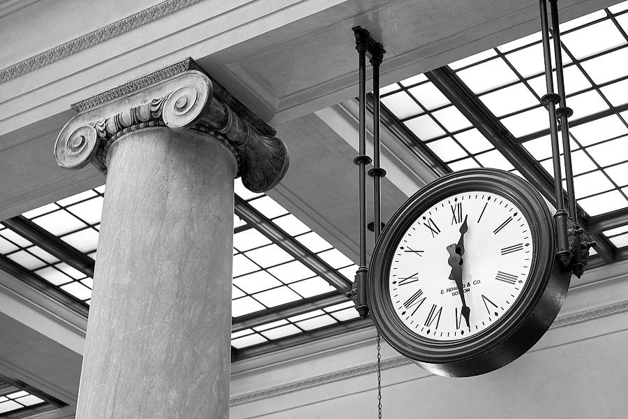 Clock and Column in Saint Paul Union Depot Photograph by Jim Hughes