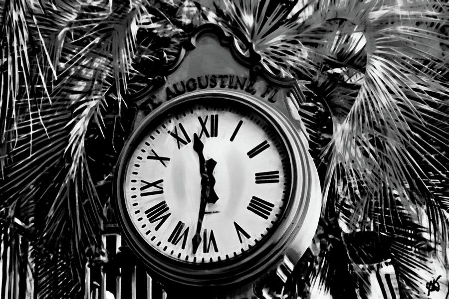 Clock And Palm Photograph