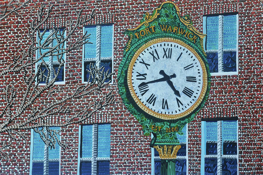 Clock Painting - Clock At Port Warwick by Micah Mullen Clock Painting - Clock At Port Warwick by Micah Mullen