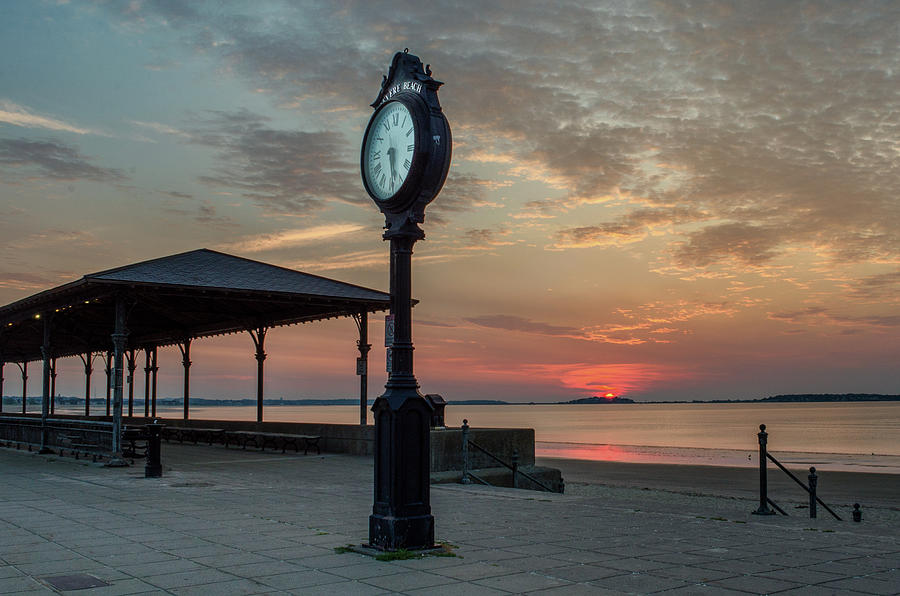Clock at Sunrise Photograph by Mike Ste Marie