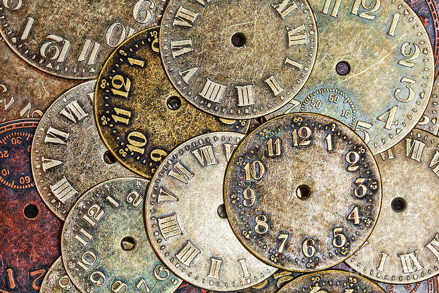 Still Life Photograph - Clock Faces by Sharon McConnell