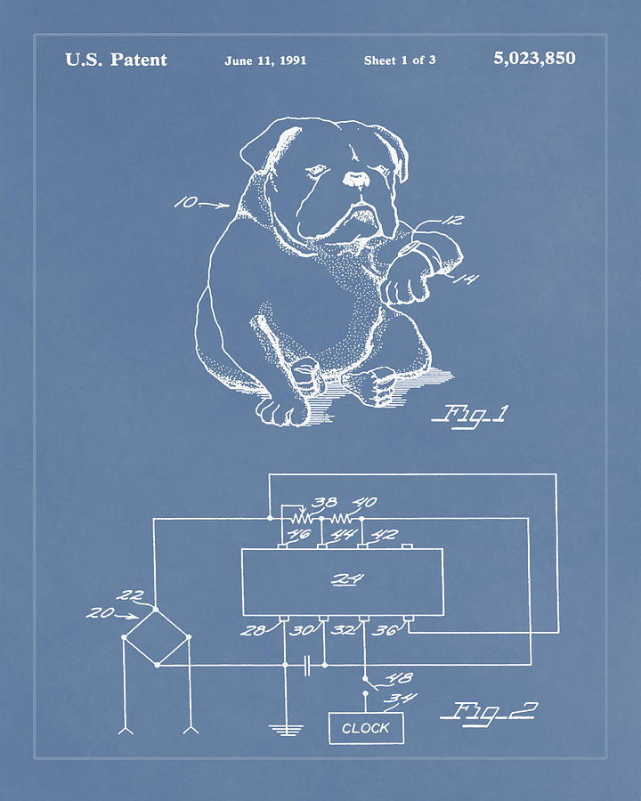 Clock for Keeping Animal Time patent drawing  Mixed Media by Brian Reaves