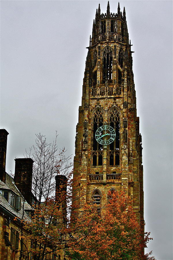 Clock Tower At Yale  Photograph by Diana Hatcher