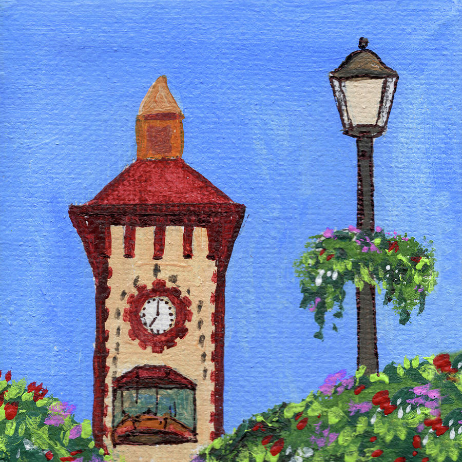 Impressionism Painting - Clock Tower Impressionistic Landscape XXXVII by Irina Sztukowski