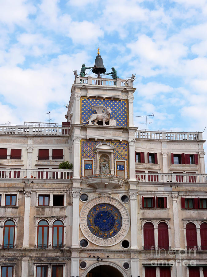 Clock Tower in St Marks Square Venice Italy Photograph by Louise Heusinkveld