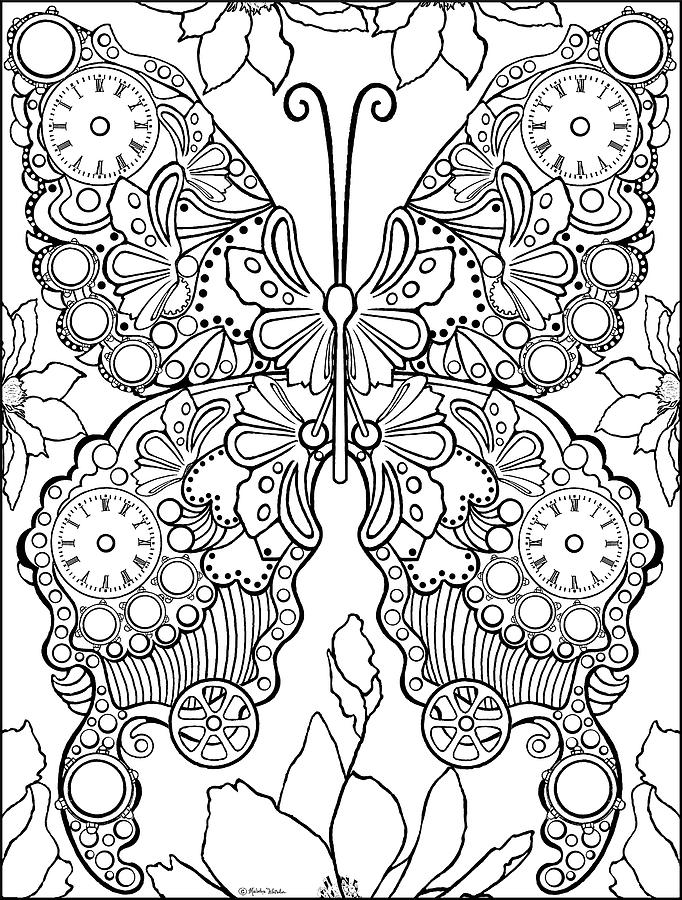 Clockwork Butterly Drawing by Melodye Whitaker | Fine Art America